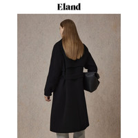 ELAND衣恋毛呢外套女简约风柔软大衣2024冬季 棕色(85)Brown M/165