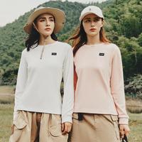 户外时尚圆领套头抓绒衣女装春秋柔软保暖摇粒绒百搭卫衣女