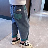 迪士尼(Disney)2025女童春秋牛仔裤韩版时髦女宝宝外穿长裤儿童宽松休闲裤子 绿色兜牛仔裤(高品质) 100