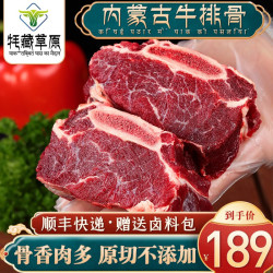 牦藏草原 内蒙古黄牛肋排条 5斤净重排骨切块