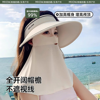 猫人全脸防晒面罩防紫外线防晒帽子一体护颈女夏季骑行口罩冰丝脸基尼 黑色 均码