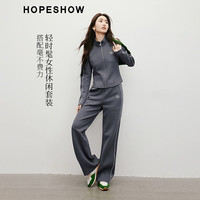红袖五明治空气层休闲卫衣春季2025新款女装刺绣收腰显瘦老钱风短外套 080