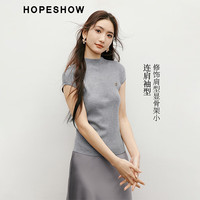 红袖设计感针织衫2025春季女装金属小标连肩趴领气质百搭显瘦上衣 米白004 S