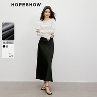 红袖垂感缎面半身裙秋季2024女装小众显瘦气质压褶侧拉中长鱼尾裙 高级灰064 S