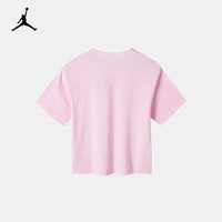 NIKE JORDAN 耐克AJ童装女童纯棉舒适短袖T恤2025夏季儿童针织上衣 樱花粉 150 /68 【身高140-152cm】