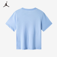 NIKE JORDAN 耐克AJ童装女童纯棉舒适短袖T恤2025夏季儿童针织上衣 浅海军蓝 120 /60 【身高110-116cm】
