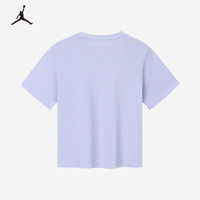 NIKE JORDAN 耐克AJ童装女童纯棉舒适短袖T恤2025夏季儿童针织上衣 淡紫色 110 /52 【身高98-104cm】