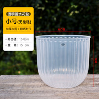 虹黛 hd0151 懒人吸水竖纹透明蓄水花盆 小号 桌面款