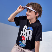 NIKE 3BRAND 耐克男童短袖t恤【纯棉】25夏季撞色大logo儿童衣服 正黑色【纯棉】 150 /72 【身高140-152cm】