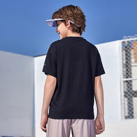 NIKE 3BRAND 耐克男童短袖t恤【纯棉】25夏季撞色大logo儿童衣服 正黑色【纯棉】 160 /76 【身高152-158cm】