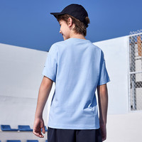 NIKE 3BRAND 耐克男童短袖t恤【纯棉】25夏季撞色大logo儿童衣服 天蓝【纯棉】 130 /64 【身高116-122cm】