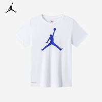 NIKE JORDAN 耐克AJ童装男童DRI-FIT速干短袖T恤2025夏季儿童运动上衣 白色/玛丽娜蓝【速干科技】 110 /56 【身高104-110cm】