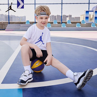 NIKE JORDAN 耐克AJ童装男童DRI-FIT速干短袖T恤2025夏季儿童运动上衣 白色/玛丽娜蓝【速干科技】 110 /52 【身高98-104cm】