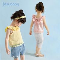 杰里贝比童装女童吊带背心夏儿童夏季衣服小童夏装洋气宝宝上衣女