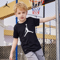 NIKE JORDAN 耐克AJ童装男童DRI-FIT速干短袖T恤2025夏季儿童运动上衣 正黑色【速干科技】 110 /52 【身高98-104cm】