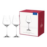 【圣诞】villeroyboch德国唯宝圣诞逸趣红葡萄酒杯对杯礼盒装