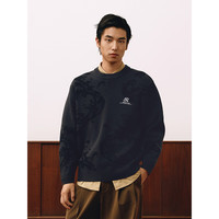 GXG男装 暗纹提花满印毛衣红色通勤针织衫新年线衫 2025春季 黑色 2XL