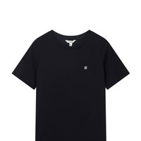 ELAND衣恋短袖T恤女纯棉基础款合体休闲打底上衣2024夏季 黑色(19)Black-A款 XS