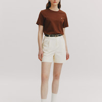 ELAND衣恋短袖T恤女纯棉基础款合体休闲打底上衣2024夏季 棕色(85)Brown-A款 S