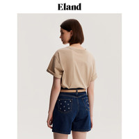 ELAND衣恋短袖t恤女夏季学院风柯基印花圆领短袖上衣 象牙白/白色(39)Ivory L /170