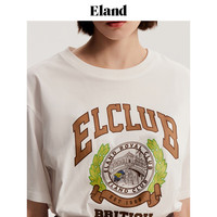 ELAND衣恋短袖t恤女夏季学院风柯基印花圆领短袖上衣 卡其色(35)Beige M /165