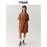 ELAND衣恋短袖连衣裙女春秋青风休闲连帽收腰显瘦气质裙子 ()Hunter S