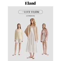 ELAND衣恋廓形长袖衬衫慵懒随性上衣2024夏季 深粉色(27)D/Pink-A款 L/170