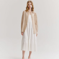 ELAND衣恋廓形长袖衬衫慵懒随性上衣2024夏季 卡其色(35)Beige-A款 L/170