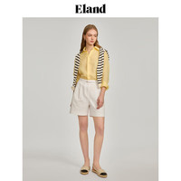 ELAND衣恋衬衫女马卡龙色系苎麻面料通勤上衣2024夏季 深粉色(27)D/Pink M/165