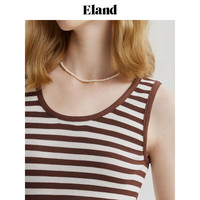 ELAND衣恋背心马夹女舒适凉爽透气马甲金属LOGO装饰2024夏季 黑色(19)Black S/160