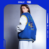ONLY奥莱春季NBA联名款含羊毛宽松双面毛呢外套女 F39 耀眼的蓝色DAZZLING BLUE 170/88A/L