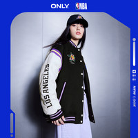 ONLY奥莱春季NBA联名款含羊毛宽松双面毛呢外套女 H1Z 黑色BLACK 170/88A/L