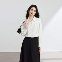 伯德小姐白色面试衬衫女春夏职业公务穿搭上衣职场通勤长袖衬衣 CS564