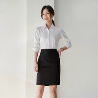 伯德小姐白色面试衬衫女夏季职业穿搭正肩上衣职场早秋正装衬衣套装 CS05 白色小V领【四季款】竹纤维面料 2XL