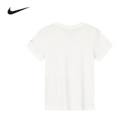 NIKE 耐克童装T恤2025年夏季大LOGO图案女童轻薄柔软抗皱短袖上衣 130 /64 【身高116-122cm】