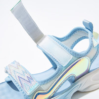 笛莎童装女童舒适休闲运动凉鞋2024夏季儿童镭射炫彩运动凉鞋 蓝色 29码