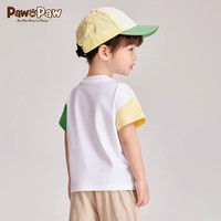 PawinPaw【限时特价2.0】卡通小熊童装24夏季男女宝撞色拼接 Yellow黄色/30 130 cm