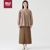 無印良品 MUJI无印良品女式 法兰绒抽褶罩衫女士衬衫外套   浅灰棕色 M 