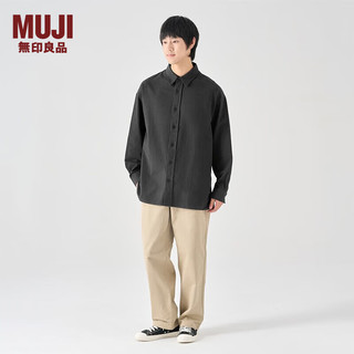 無印良品 MUJI（無印良品 ）男式 法兰绒 宽版衬衫 男士长袖衬衣外套厚款纯棉
AC09CC4A