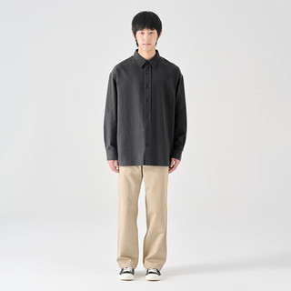 無印良品 MUJI（無印良品 ）男式 法兰绒 宽版衬衫 男士长袖衬衣外套厚款纯棉
AC09CC4A
