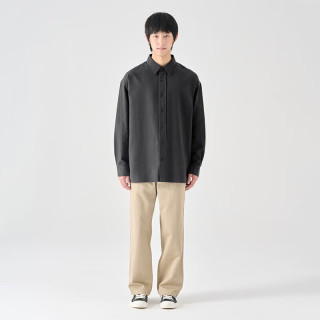 無印良品 MUJI（無印良品 ）男式 法兰绒 宽版衬衫 男士长袖衬衣外套厚款纯棉
AC09CC4A