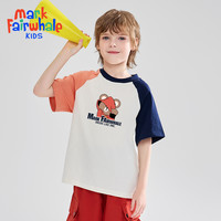 马克华菲 2025男女童纯棉短袖儿童宽松半袖宝宝上衣T恤嘿JZ
