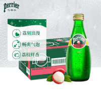 巴黎水 perrier 法国原装进口气泡水玻璃瓶饮用矿泉水亚洲限定口味 巴黎水荔枝味330ml*24 玻璃瓶