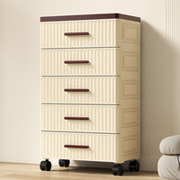 LISM床头柜抽屉式床边简约现代卧室置物架轻奢高级感储物家用收纳柜 轻奢淡奶咖丨3层丨可移动万向轮 单个装