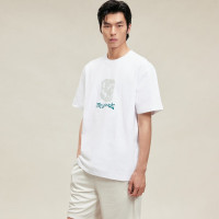 杰克·琼斯（JACK&JONES） 纯棉字母刺绣短袖T恤休闲舒适宽松时尚潮流男装224201106 2XL (190/108A) A06本白色