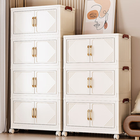 邦尼美家折叠式收纳柜卧室带轮被子衣服整理储物柜床头可移动零食收纳柜箱 54cm面宽【免安装/可折叠】 一层【强力承重|无滑轮】