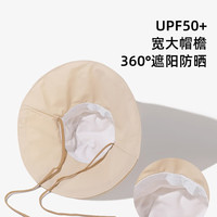 猫人帽子女渔夫帽夏季太阳帽防紫外线遮阳帽休闲户外韩版百搭高级感 卡其色 均码(54-64)