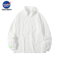 NASA KING防晒衣男2025夏季轻薄款宽松透气清凉连帽皮肤衣户外钓鱼服外套女 白色 M (160-170)