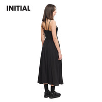 INITIAL春夏吊带连衣裙小黑裙女24UDNFLMXX192 BLK/