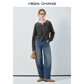  VEGA CHANG 绒感针织 女士长袖T恤